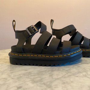 Dr. Martens Blaire Hydro Leather Strap Sandals Black